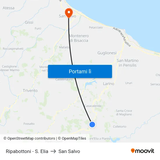 Ripabottoni - S. Elia to San Salvo map