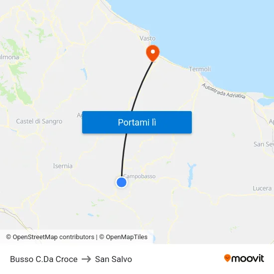 Busso C.Da Croce to San Salvo map