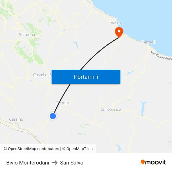 Bivio Monteroduni to San Salvo map