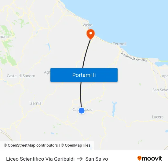 Liceo Scientifico Via Garibaldi to San Salvo map