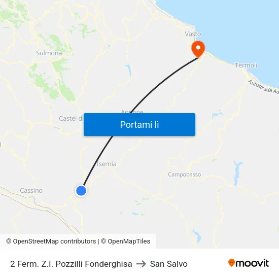 2 Ferm. Z.I. Pozzilli Fonderghisa to San Salvo map