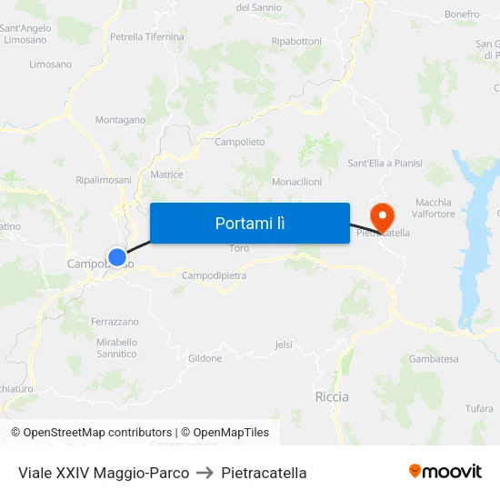 24 Maggio-Parco to Pietracatella map