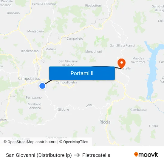 San Giovanni (Distributore Ip) to Pietracatella map
