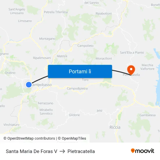 Santa Maria De Foras V to Pietracatella map