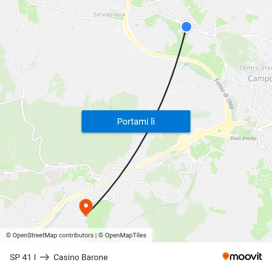 SP 41 I to Casino Barone map