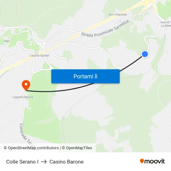 Colle Serano I to Casino Barone map