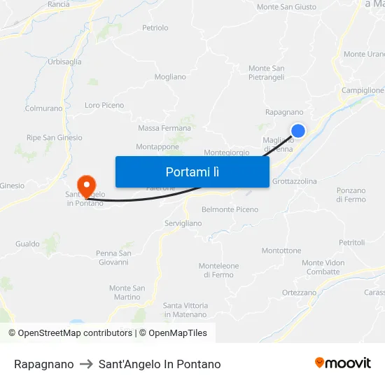 Rapagnano to Sant'Angelo In Pontano map