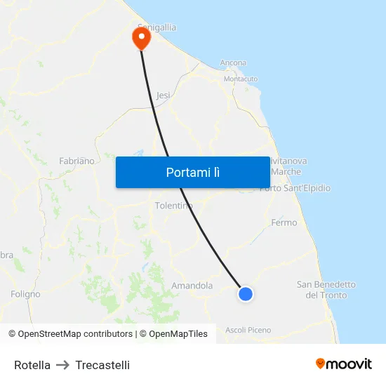 Rotella to Trecastelli map
