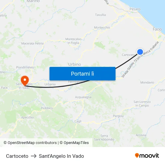 Cartoceto to Sant'Angelo In Vado map
