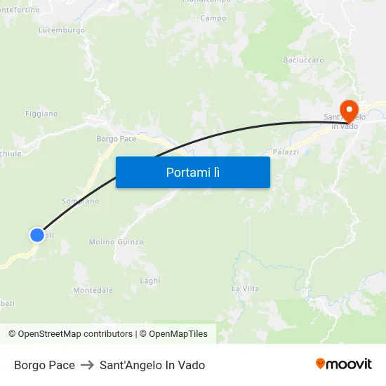 Borgo Pace to Sant'Angelo In Vado map