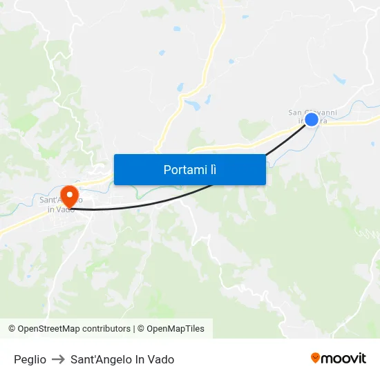 Peglio to Sant'Angelo In Vado map