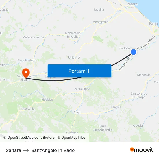 Saltara to Sant'Angelo In Vado map