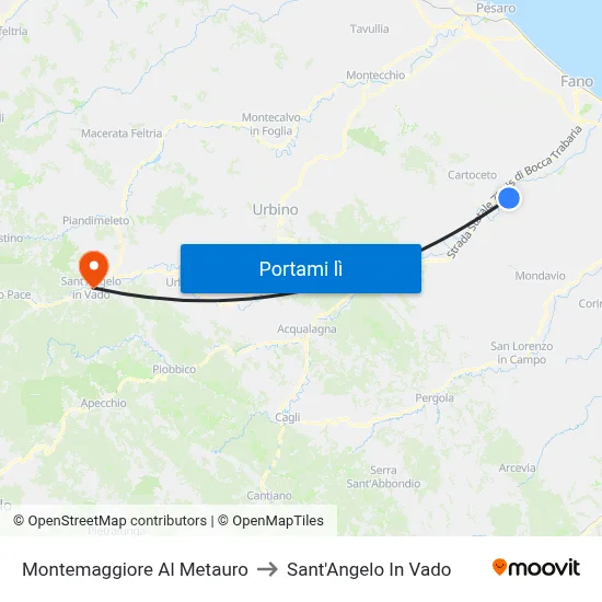 Montemaggiore Al Metauro to Sant'Angelo In Vado map