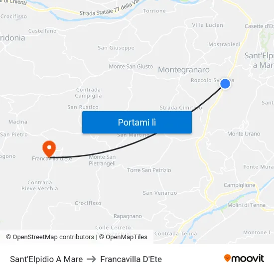 Sant'Elpidio A Mare to Francavilla D'Ete map