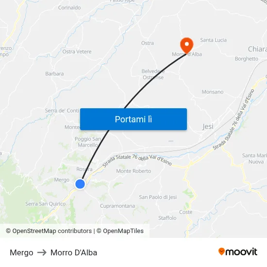 Mergo to Morro D'Alba map