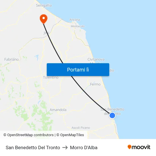 San Benedetto Del Tronto to Morro D'Alba map