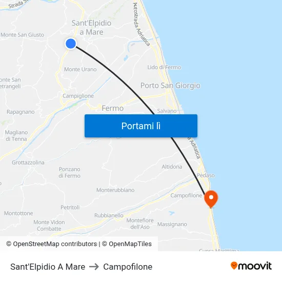 Sant'Elpidio A Mare to Campofilone map