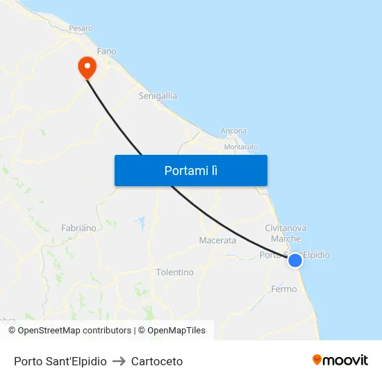 Porto Sant'Elpidio to Cartoceto map
