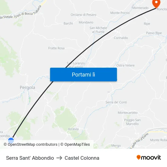 Serra Sant' Abbondio to Castel Colonna map