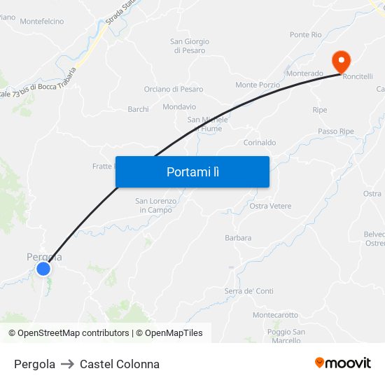 Pergola to Castel Colonna map