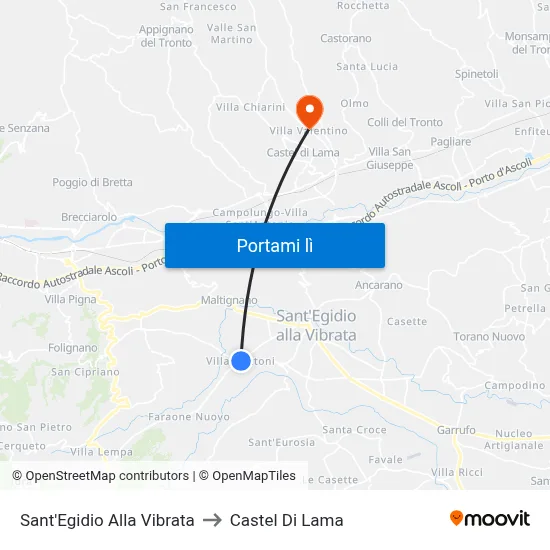 Sant'Egidio Alla Vibrata to Castel Di Lama map
