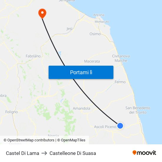 Castel Di Lama to Castelleone Di Suasa map