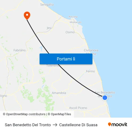 San Benedetto Del Tronto to Castelleone Di Suasa map