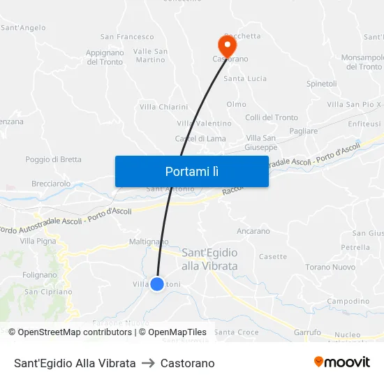 Sant'Egidio Alla Vibrata to Castorano map