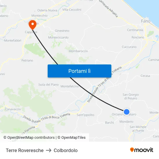 Terre Roveresche to Colbordolo map