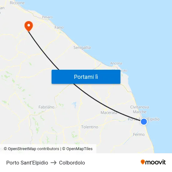 Porto Sant'Elpidio to Colbordolo map