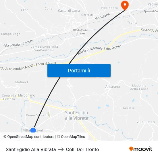 Sant'Egidio Alla Vibrata to Colli Del Tronto map