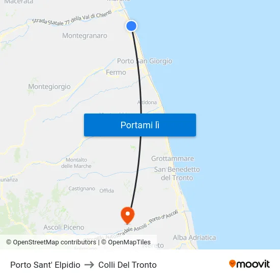 Porto Sant' Elpidio to Colli Del Tronto map