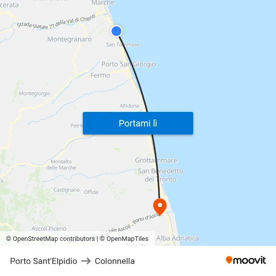 Porto Sant'Elpidio to Colonnella map