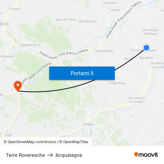 Terre Roveresche to Acqualagna map