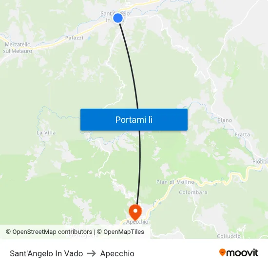 Sant'Angelo In Vado to Apecchio map