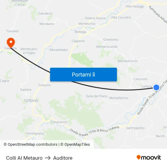 Colli Al Metauro to Auditore map