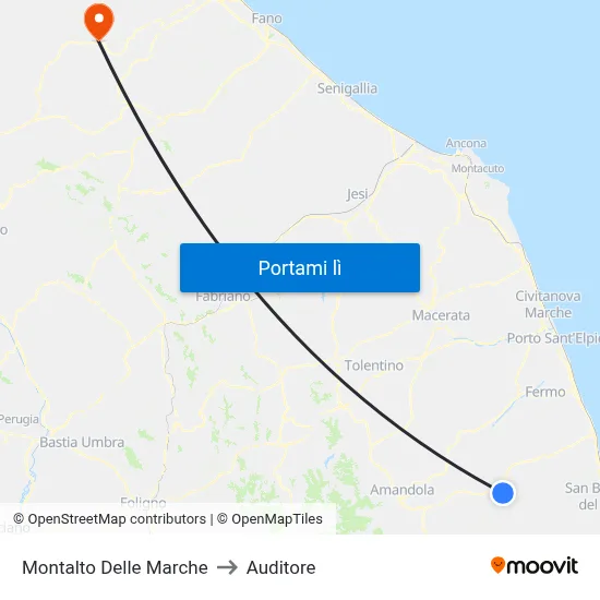 Montalto Delle Marche to Auditore map