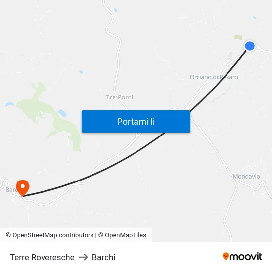 Terre Roveresche to Barchi map