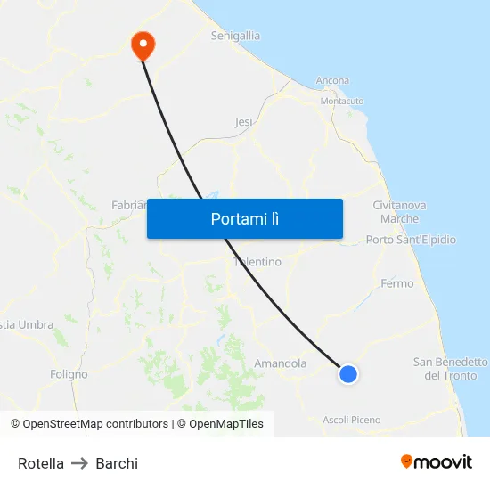 Rotella to Barchi map