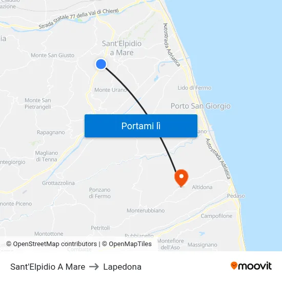 Sant'Elpidio A Mare to Lapedona map