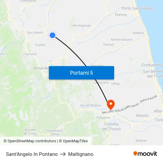 Sant'Angelo In Pontano to Maltignano map