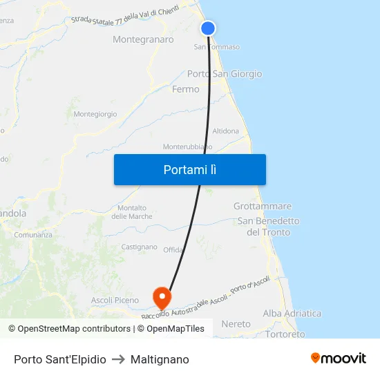 Porto Sant'Elpidio to Maltignano map