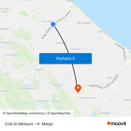 Colli Al Metauro to Mergo map