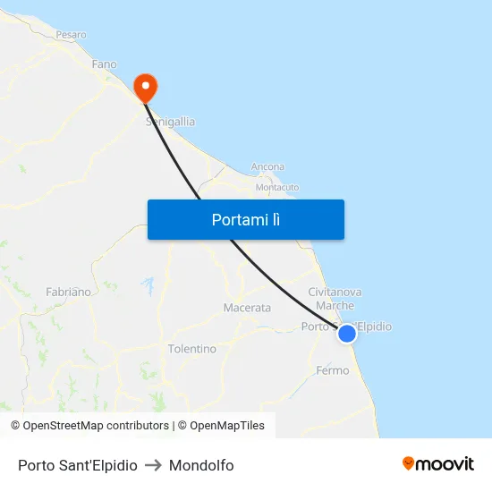 Porto Sant'Elpidio to Mondolfo map