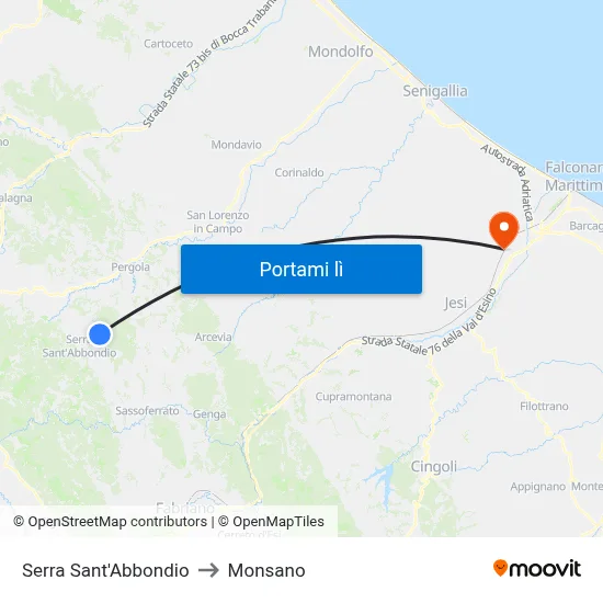 Serra Sant'Abbondio to Monsano map
