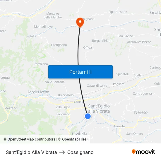 Sant'Egidio Alla Vibrata to Cossignano map