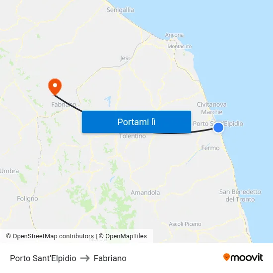 Porto Sant'Elpidio to Fabriano map