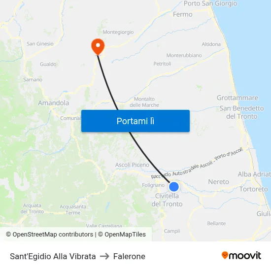 Sant'Egidio Alla Vibrata to Falerone map