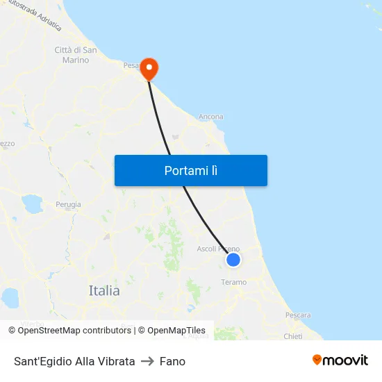 Sant'Egidio Alla Vibrata to Fano map