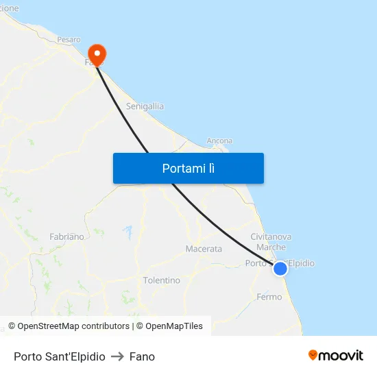 Porto Sant'Elpidio to Fano map